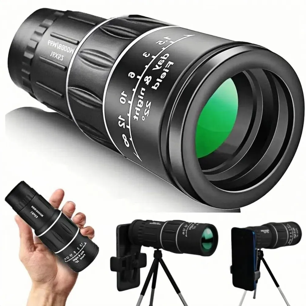 New 16x52 Monocular Telescope High-Power High Magnification HD Zoom Scope Dual Focus Long Range Night Spyglass Telescope Outdoor