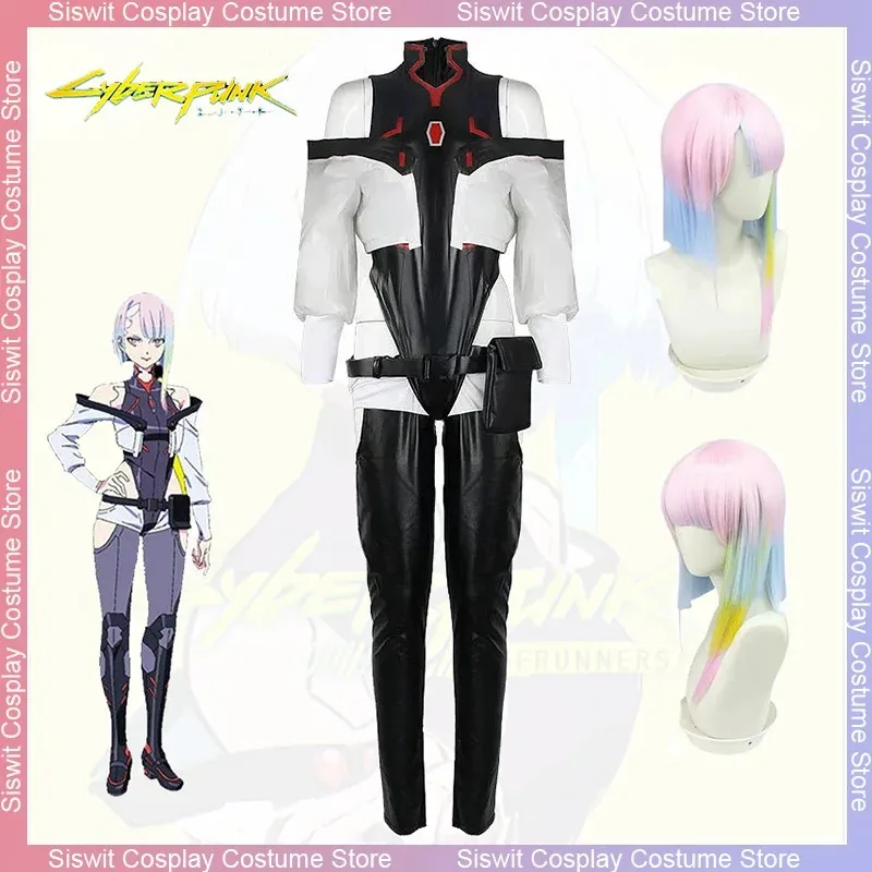 

Lucy Cosplay Costume Game Cyberpunk Edgerunners Sexy Women Bodysuit Jumpsuit Wig Character Accessories Full Set Party Dress Up