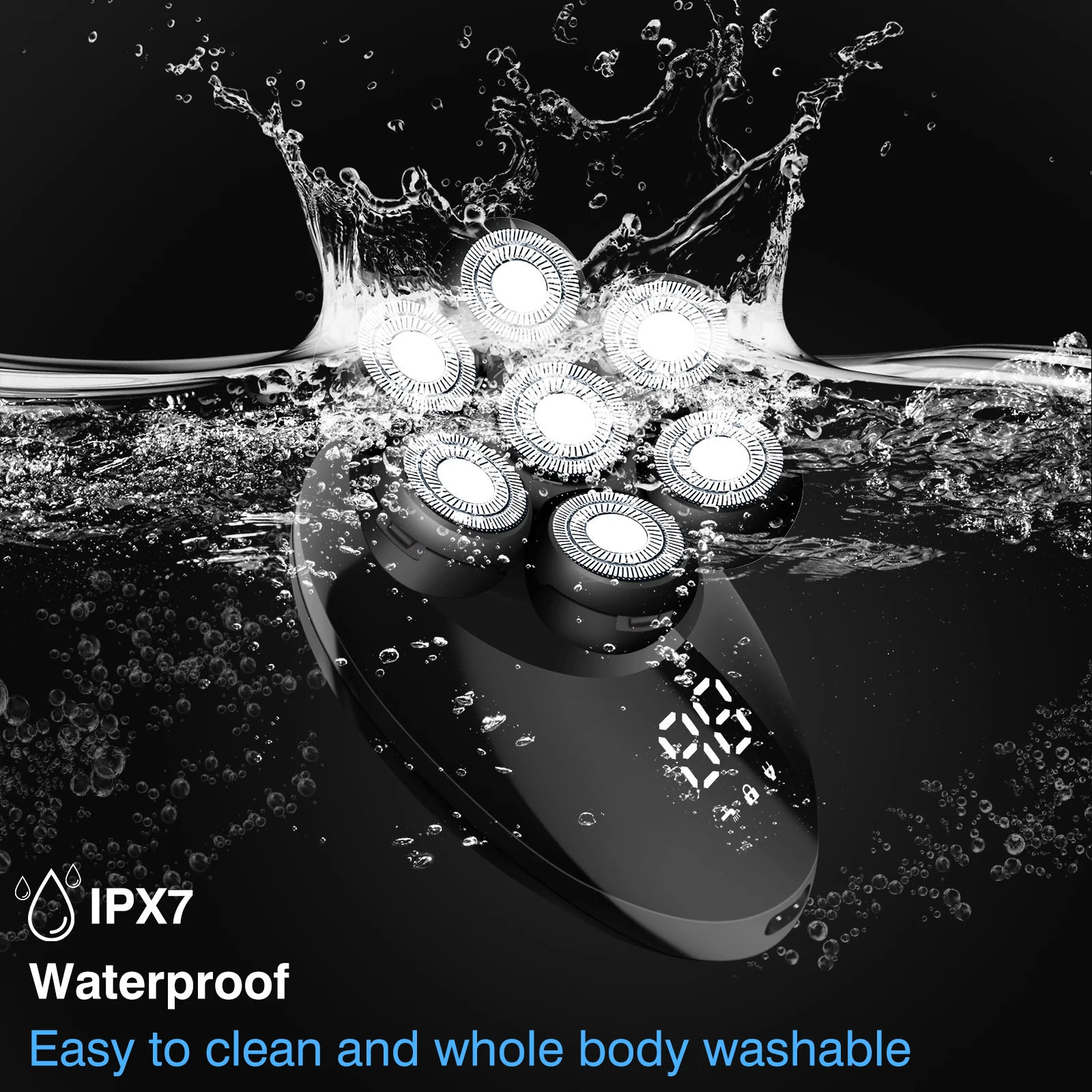 Professional 5-in-1 Premium Bald Head 7D Electric Head Shaver Wet/Dry USB Rechargeable Hotel