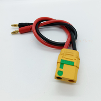 Amass XT90H Male Charge Lead XT90 to 4mm Banana Plug Charger Cable 30CM 12AWG Soft Silicone wires for Drone ISDT Lipo Battery