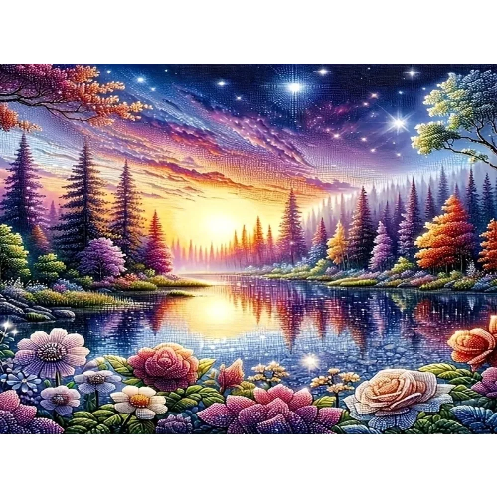 

500/1000/1200/2000PCS Puzzles for Adult River Flowers and Forests Jigsaw As A Holiday Gift Unframed Home Decoration