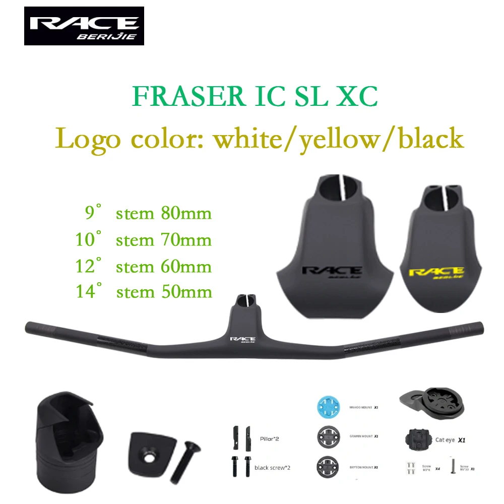 

RACE FRASER IC SL XC Full Carbon Fiber Integrated Cockpit MTB Handlebar For Sparks Frame -9°/-10°/-12°/-14° 3 color LOGO