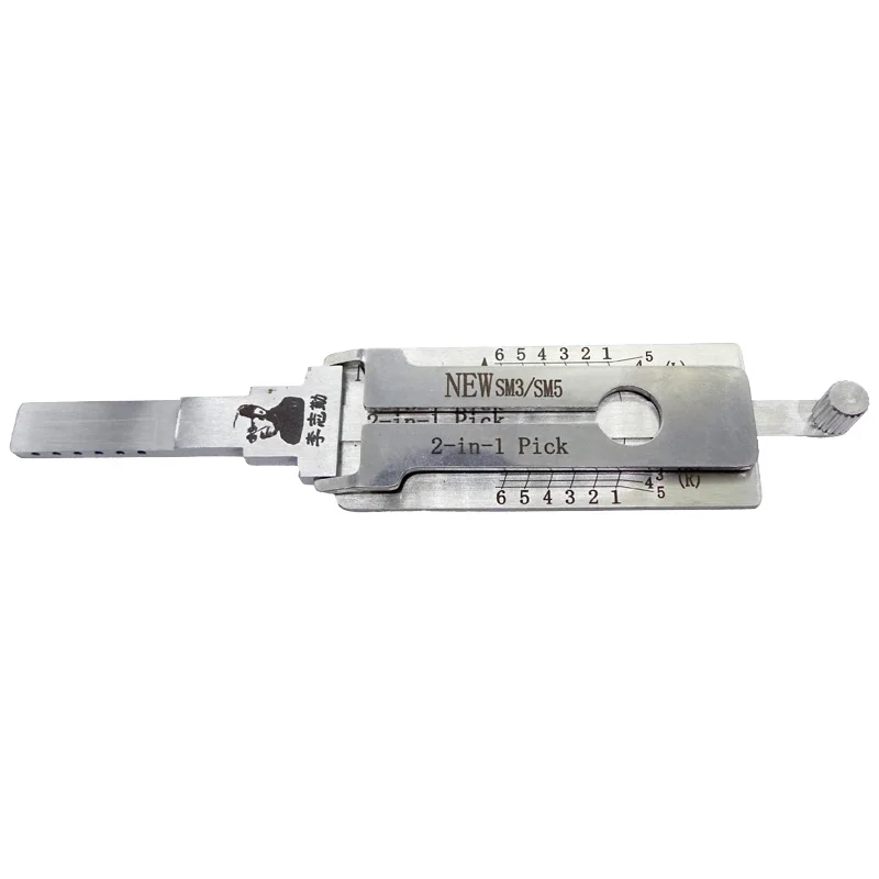 Original Lishi NEW SM3/ SM5 2 in 1 Lock Pick Decoder Ignition Car door open for Renault Samsung Models Vertical milling