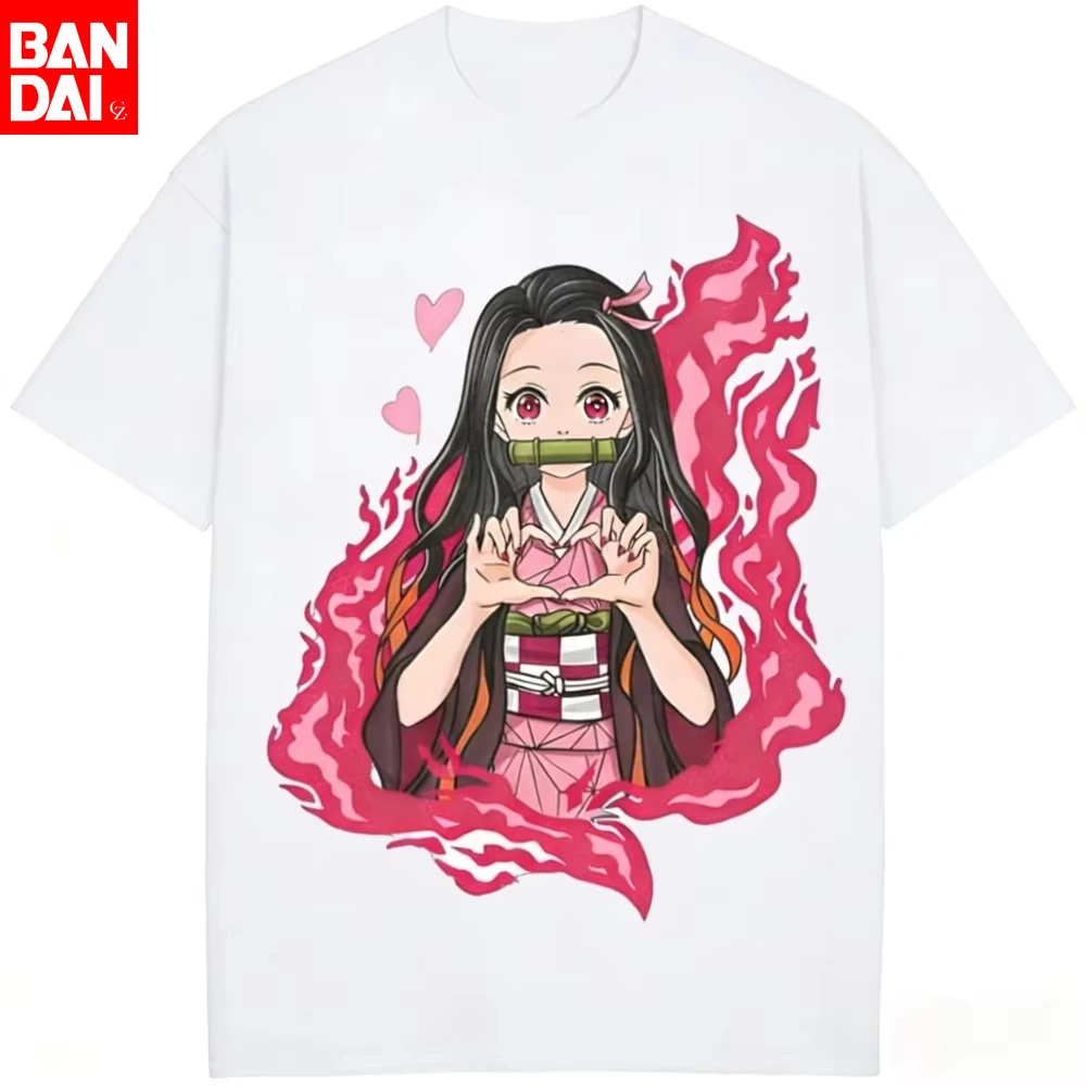 

Demon Slayer Nezuko Kamado Print Unisex T Shirt 2026 Summer Casual Oversized Cotton Tees Anime Graphic Short Sleeve Tops