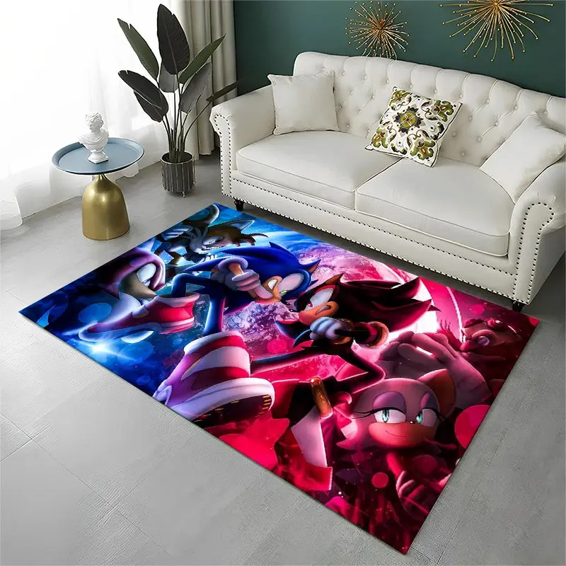 HD Classic S-Sonic Game Carpet Rug for Home Living Room Bedroom Sofa Doormat Decor,Large Area Rug Non-slip Floor Mat Gift