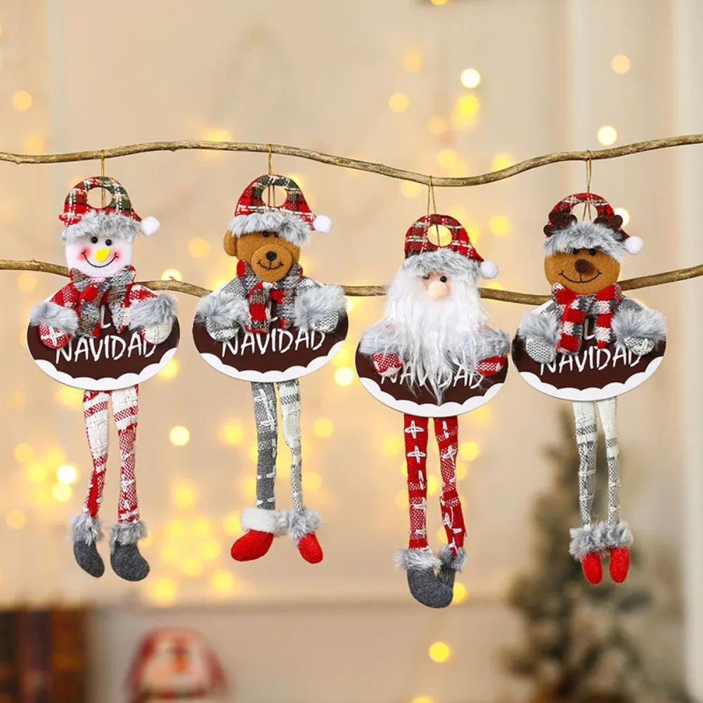 Christmas Alphabet Doll Santa Claus Snowman Reindeer Bear Ornament Fireplace Decor Home Decoration Christmass Plush Doll Gifts