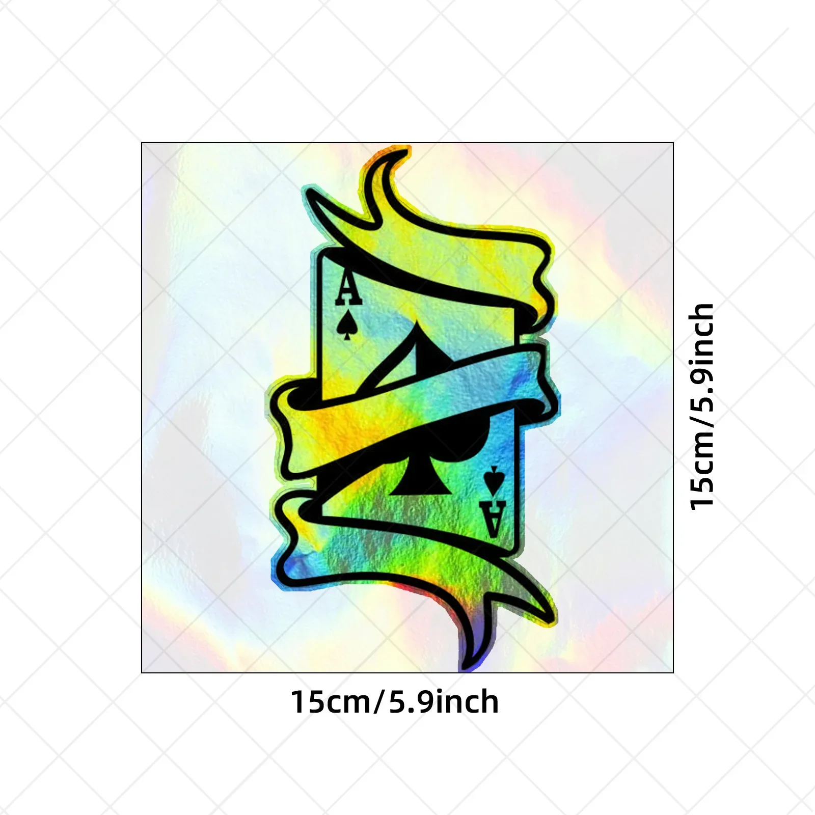 1 szt. Holograficzna naklejka na kartę do gry - Wysokiej jakości winyl na laptopa, telefon i butelkę na wodę - Zdejmowalna, przyciągająca wzrok dekoracja