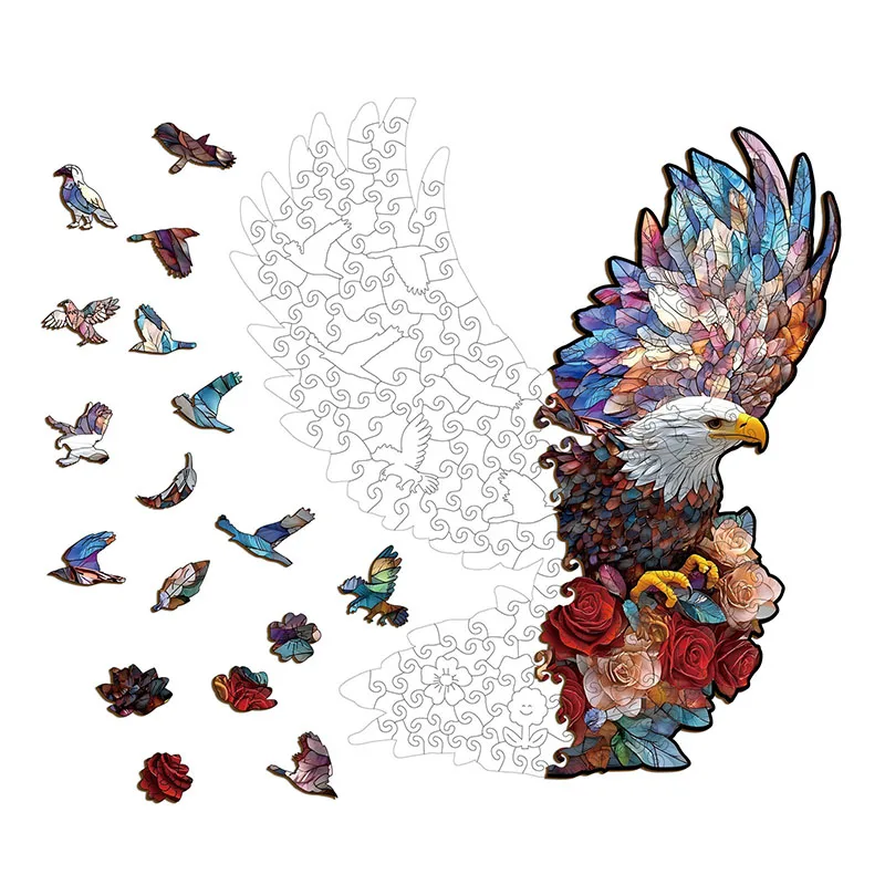 

120/246 шт. головоломка неправильной формы с орлом, деревянная головоломка, игра для снятия стресса, подарки на день рождения, Рождество, забавные развивающие игрушки