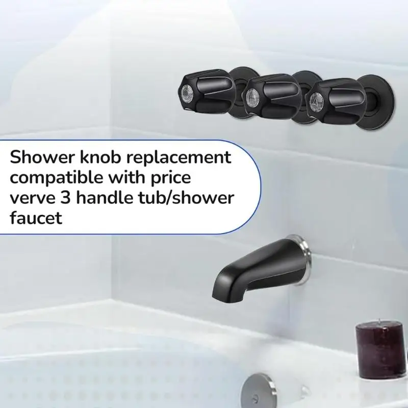 

R9UF Polishes Shower Knob Replacement 3Pcs For Tub Faucet Temperature Adjustment