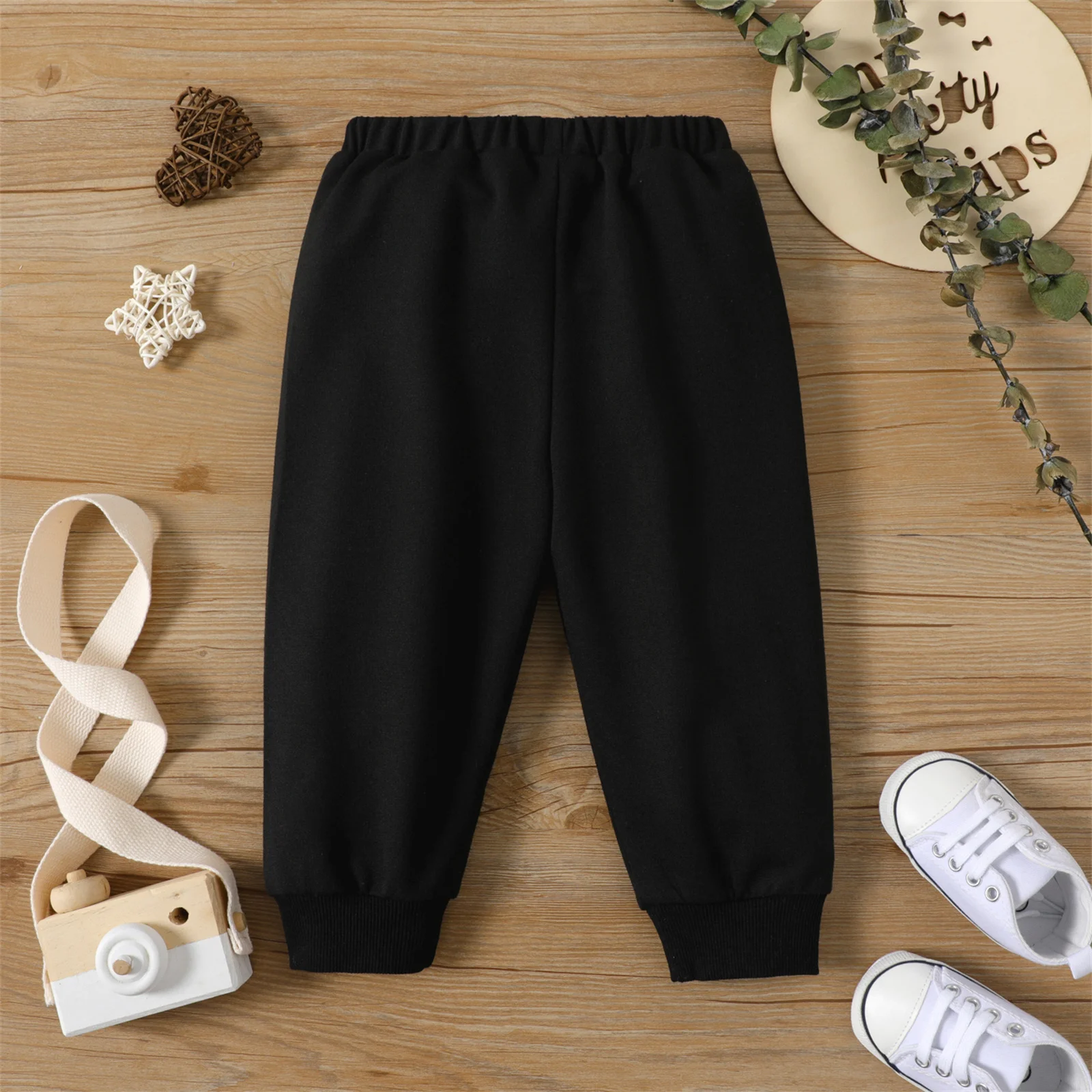 PatPat Baby Boy/Girl Solid Elasticized Waist Sweatpants Joggers Pants Soft and Comfortable Perfect for Outings and Daily Wear