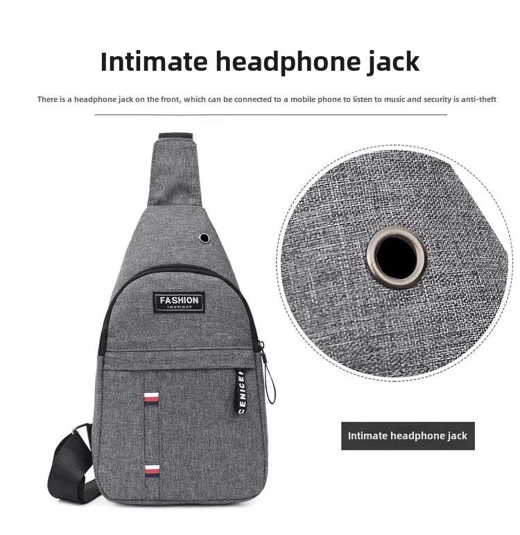 Korean Version Chest Bag, Outdoor Hiking and Cycling Single Shoulder Crossbody Bag, Oxford Cloth Outdoor Sports Bag Bag for Men