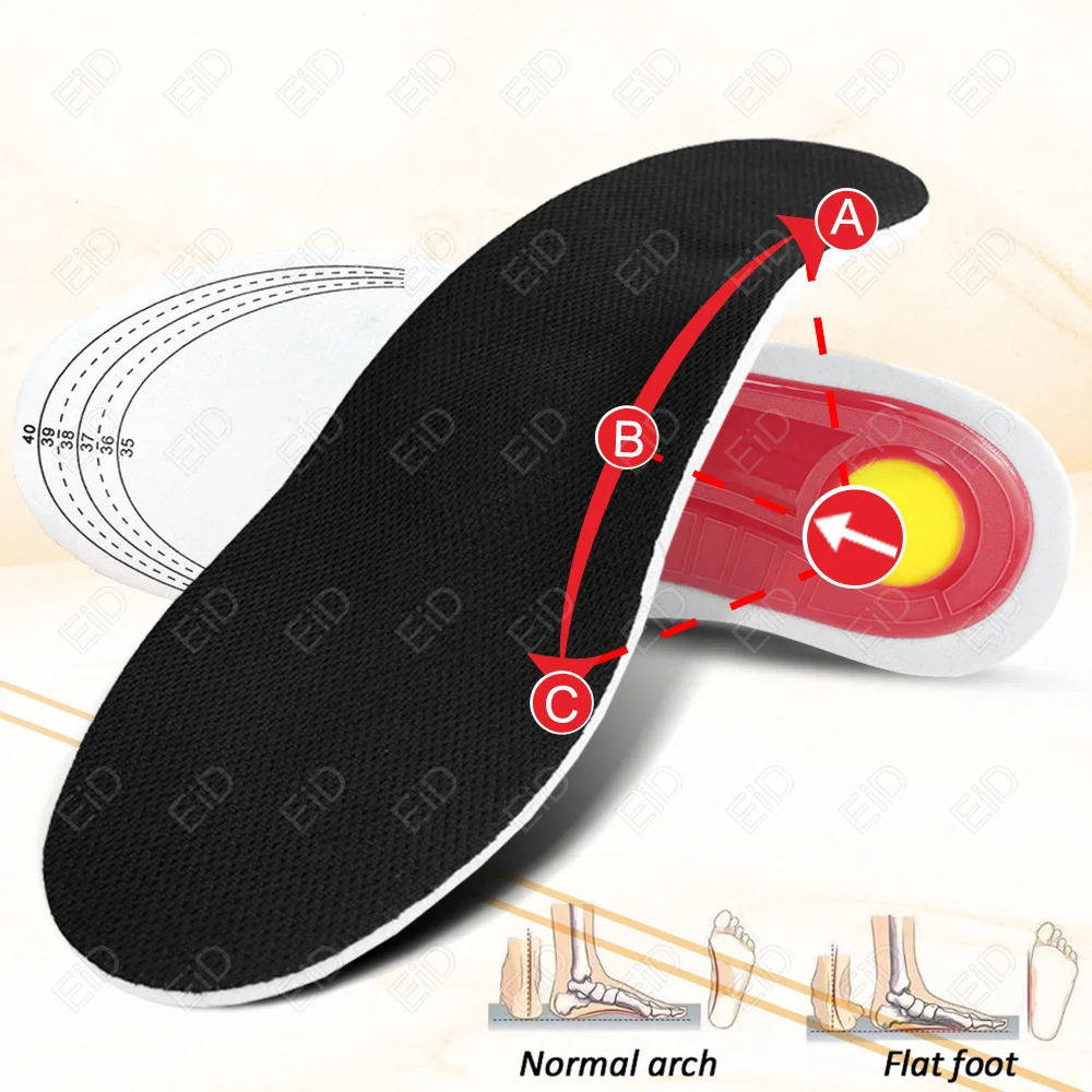 EiD Premium Orthopedic High Arch Support Insoles For Orthopedic Arco Of Flat Feet Support Foot Care Fasciitis Relief Insoles