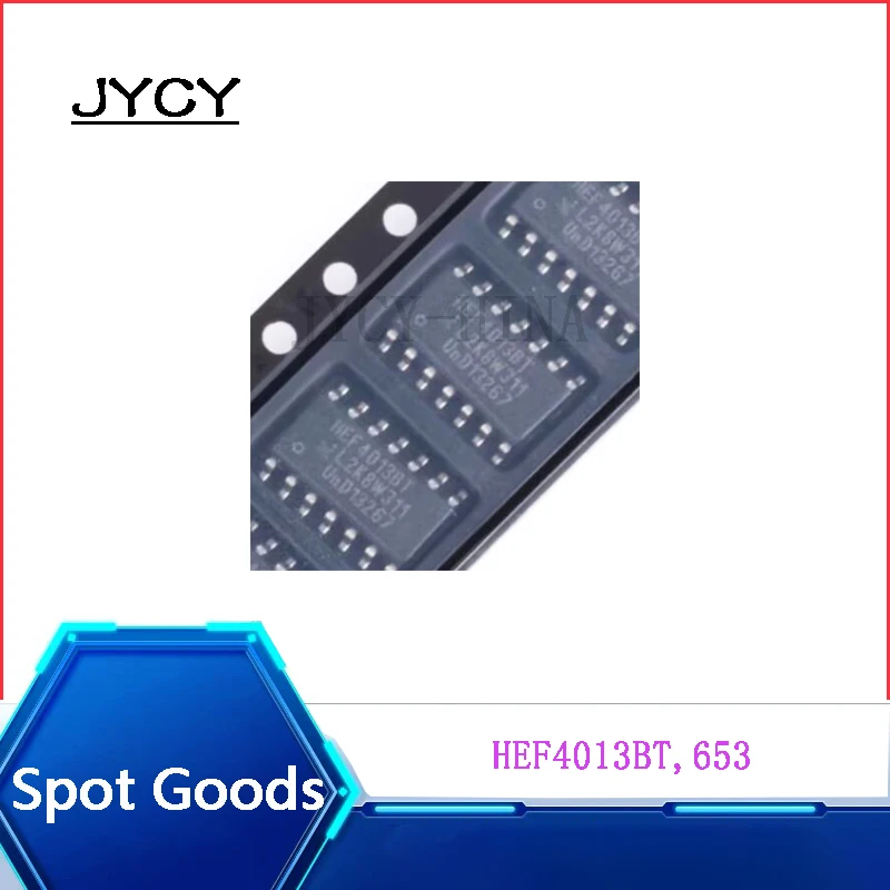 5PCS HEF4013BT,653 NEW  SOIC-14 Dual D-Type Flip-Flop SMD Logic Chip