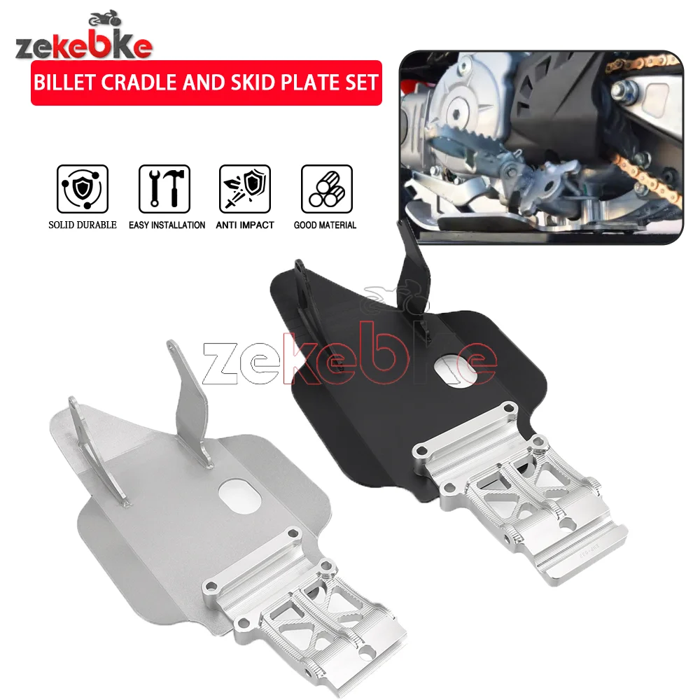 

For Honda CRF110F 2013-2019-2020-2021-2022-2023-2024-2025 Motorcycle Accessories CNC Aluminum Billet Cradle and Skid Plate Set