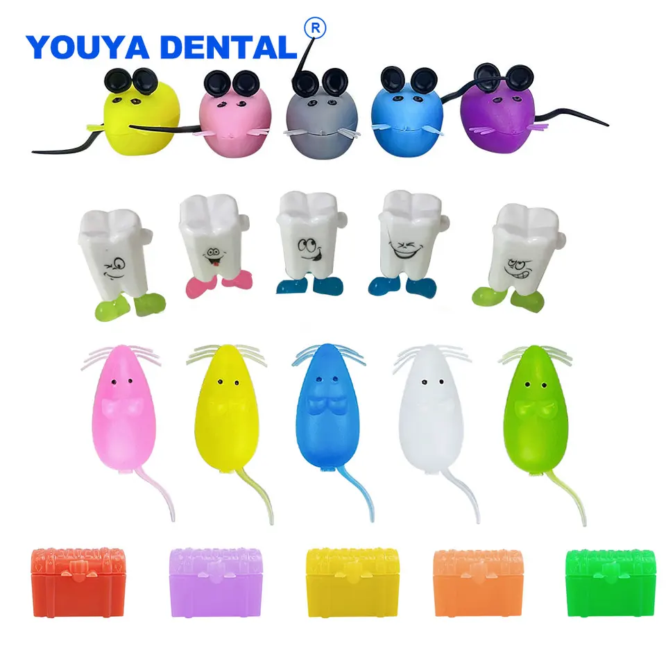 50pcs Mini Mouse Shape Milk Teeth Case Tooth Fairy Box Storage Box Souvenir Save Container For Children Baby Dental Clinic Gifts