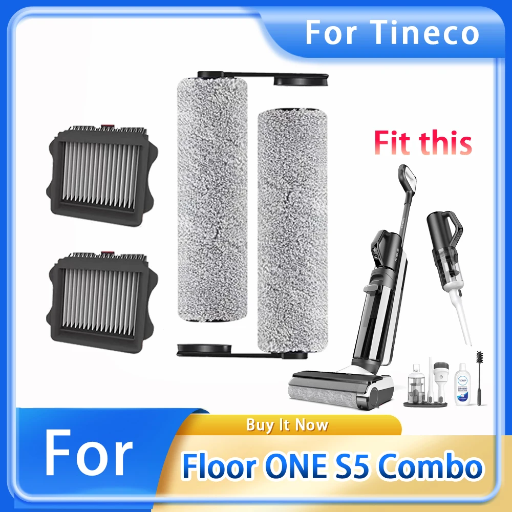 Repuestos para aspiradora inalámbrica Tineco Floor ONE S5 COMBO, repuestos para aspiradora en seco y húmedo, rodillo de cepillo y filtro HEPA, accesorios