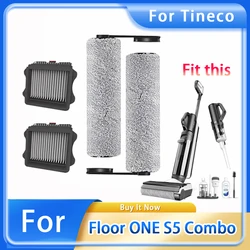 Für tineco floor one s5 combo schnur loser nass trockener staubsauger ersatzteile bürsten rolle und hepa filter zubehör