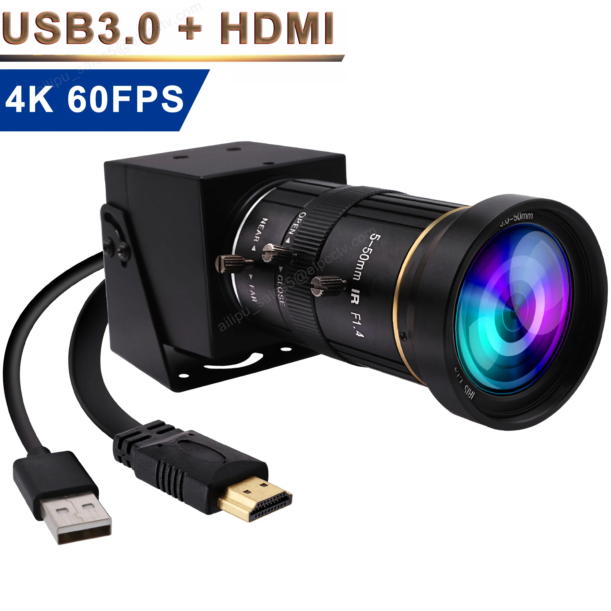 Elp-USB 3.0 hdmiカメラ,10xZoomズームレンズ,コンピューターモニター 