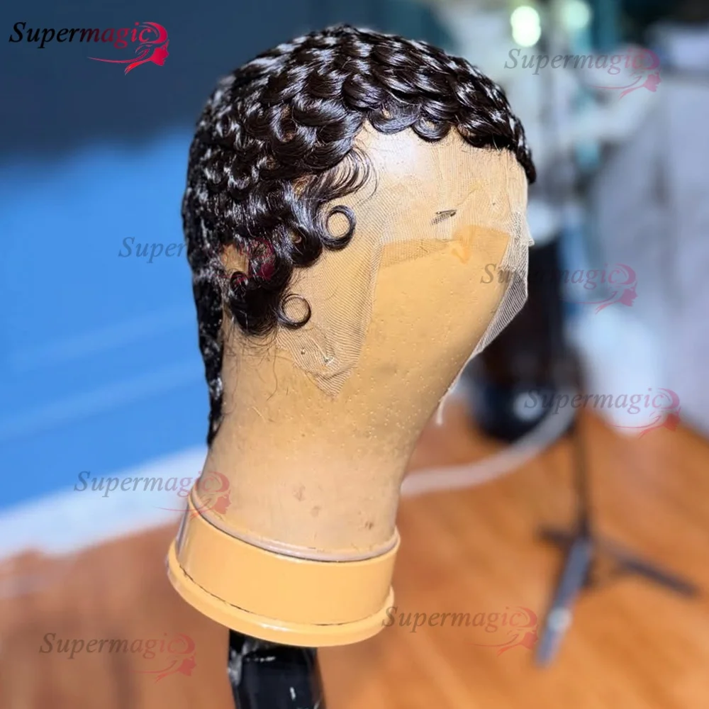 180 Dichte Lockige Glueless Perücken 13x4 HD Transparente Lace Front Echthaarperücken Brasilianisches Virgin Remy Echthaar Perücken zum Anziehen und Verlassen – Detail 5