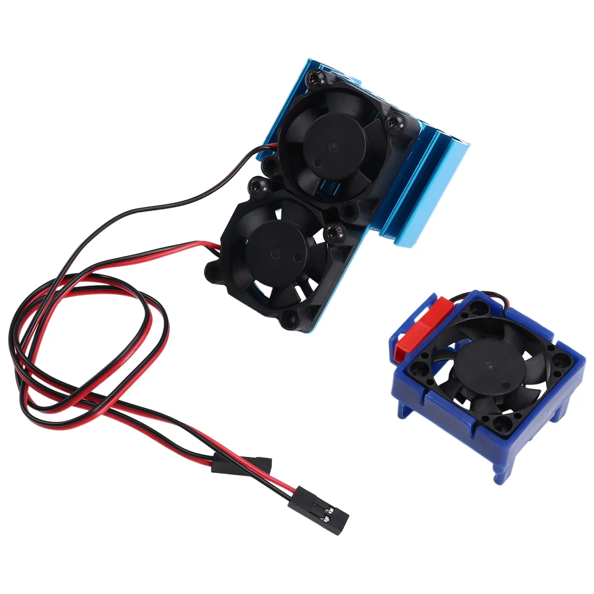 مجموعة مروحة تبريد MSOR VXL-3s ESC ومحرك مزدوج متوافقة مع Traxxas Slash 4x4 Stampede 4x4 Rustler Blue