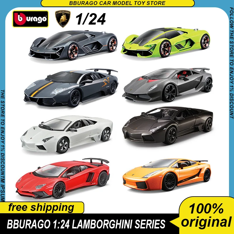 Bburago 1:24 Lamborghini Reventon Huracan Performmante Sports Car Diecast Model Edition Alloy Luxury Vehicle Toys Model Kid Gift