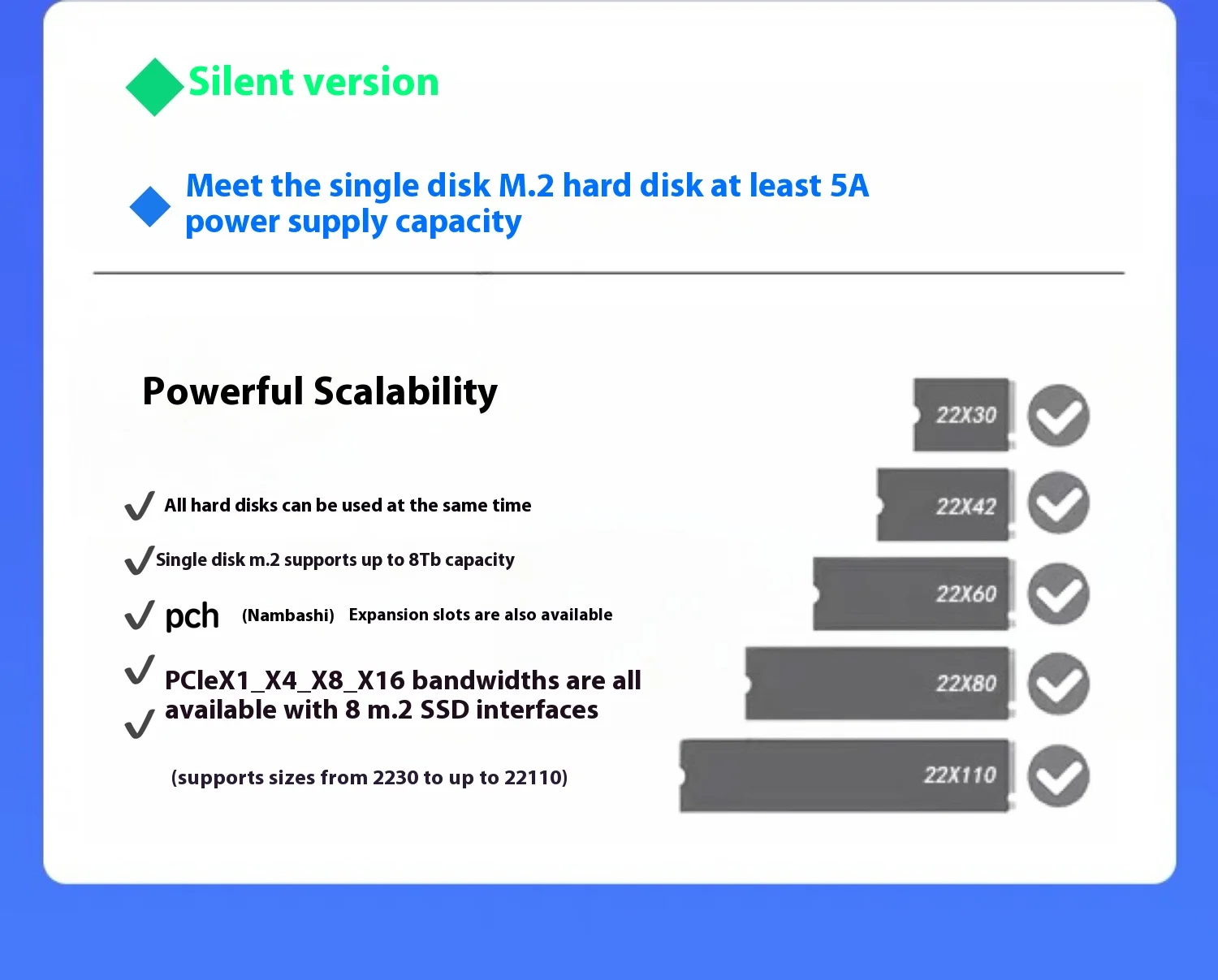 PLX8749 free drive, free main board split 8 disc m.2 full height, expansion card