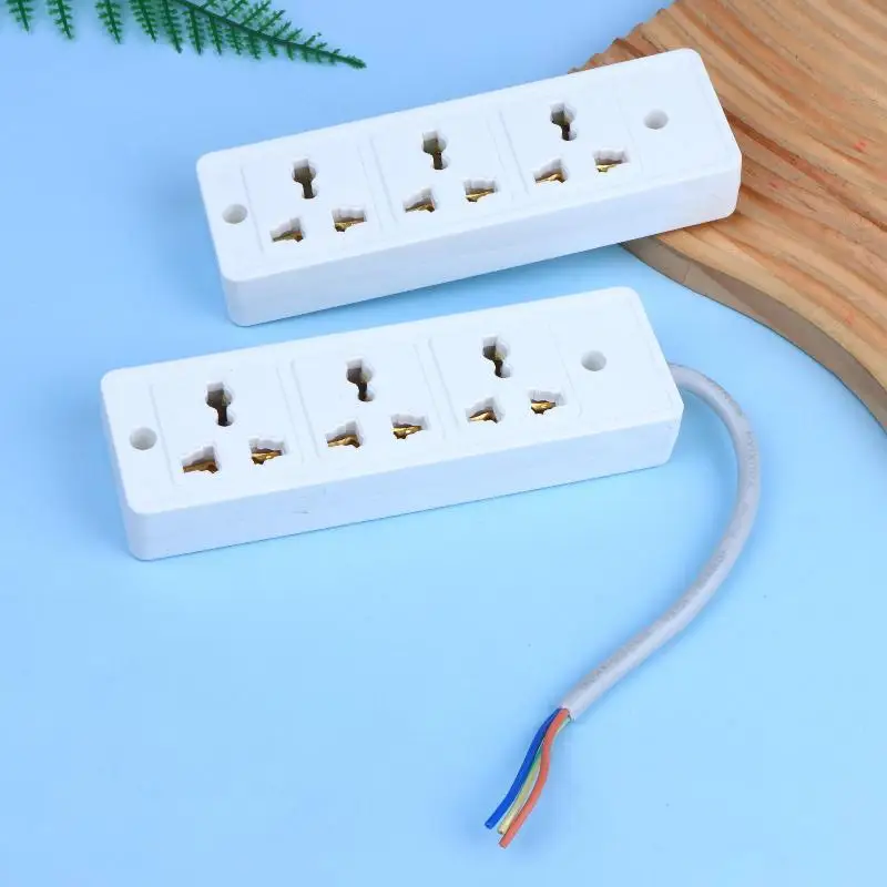 portableFlame Resistant Multi Outlet Power Strip 3 Universal Sockets No Plug for Factory Construction Site Use