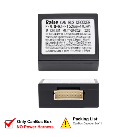 Декодер Canbus Raise G-RZ-FT52 для Toyota Corolla 2014-2018, Prado, Land Cruiser, CHR, поддержка JBL AMP, проводка для автомобильного Android-радио