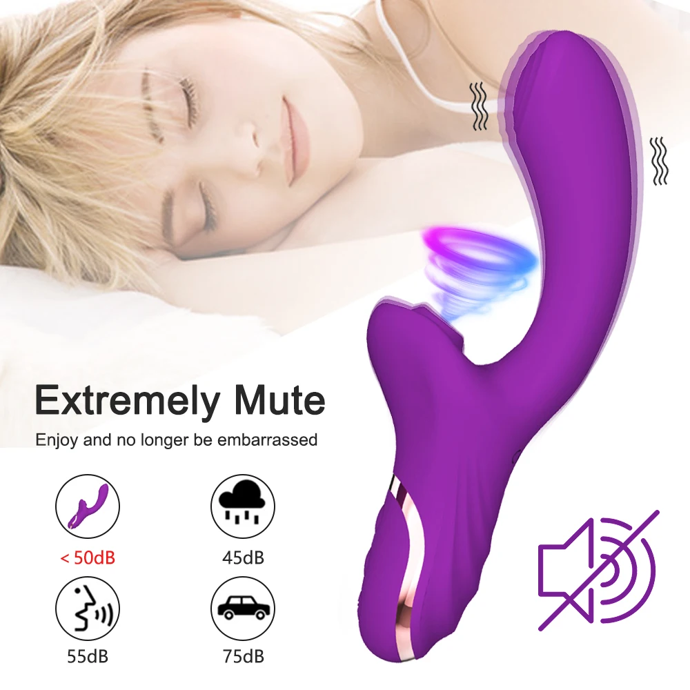 Vibrator For Women 2 In 1 Clitoral Sucking Clitoris Stimulator G-Spot Powerful Vibro Dildo Wand Female Clit Sucker Adult Sex Toy