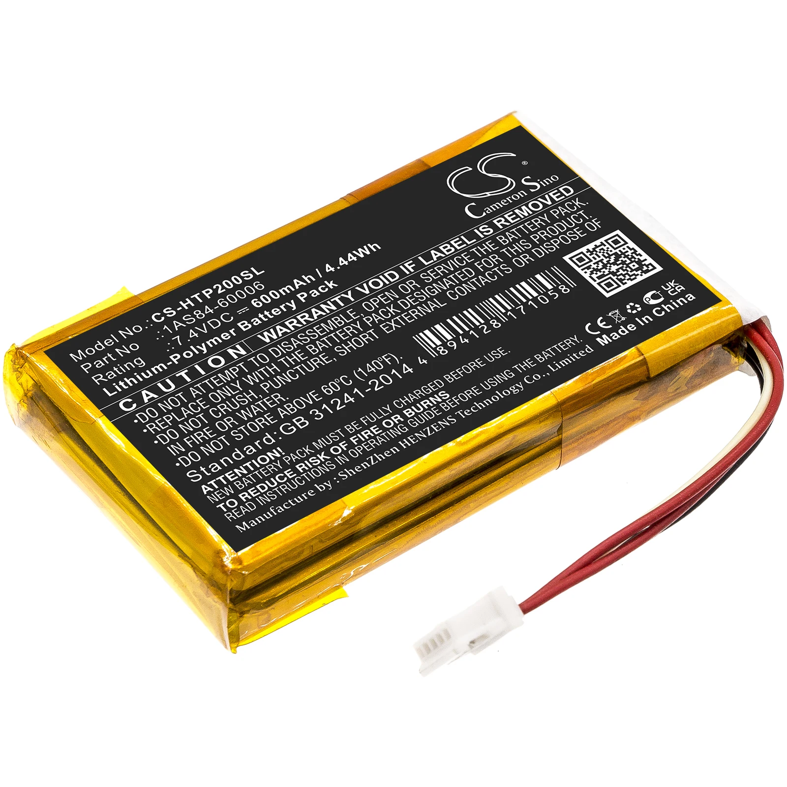 

Li-Polymer Photo Printer Battery for HP, 7.4V, 600mAh, Compatible Models: Sprocket 200