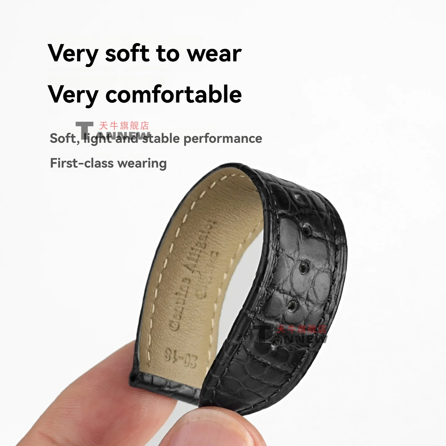 Für Emporio Armani Black Warrior Watch 22 mm echtes Alligatorlederarmband mit Faltschließe, luxuriöses Ersatz-Uhrenarmband