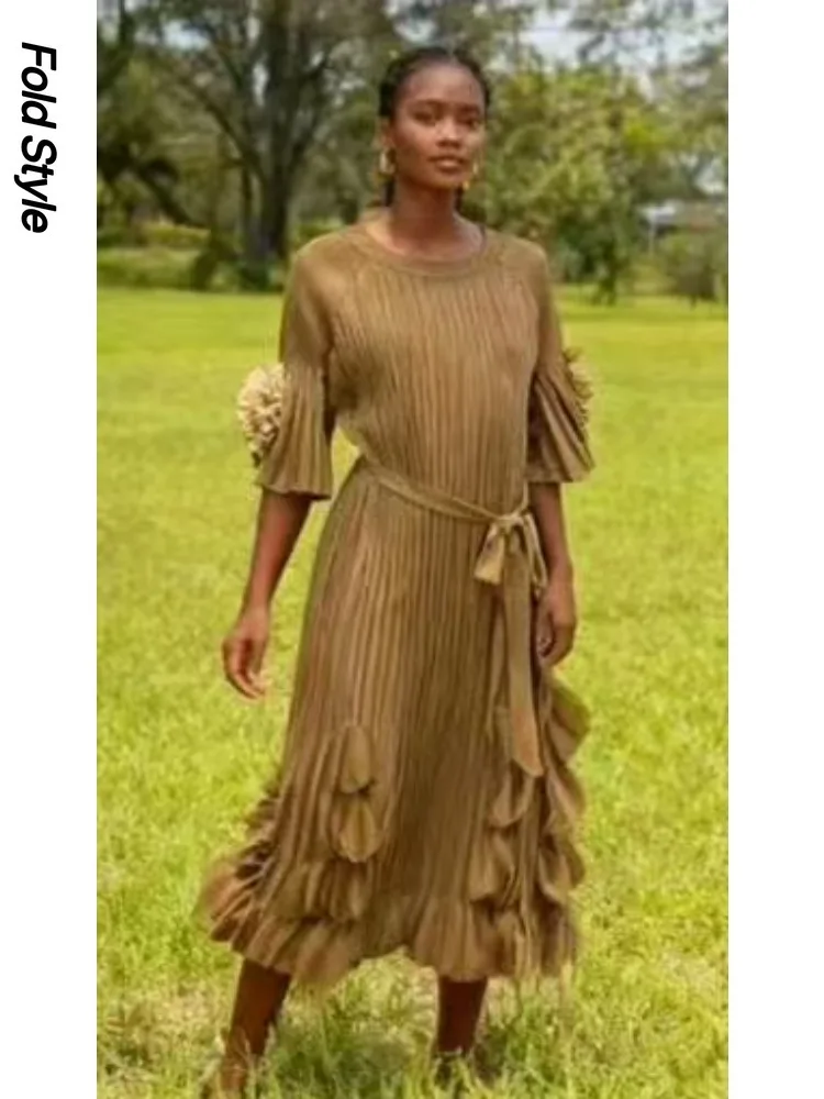 2025-temperament-plisse-nouvelle-robe-haut-de-gamme-mode-design-elegant-sens-ample-couleur-unie-pull-piece-jupe-vetements-pour-femmes