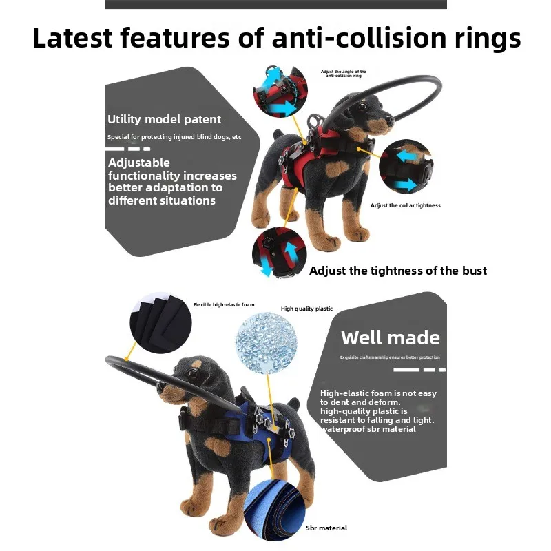 Blind protective ring Pet products Anti-obstacle protective cover Adjustable portable blind anti-collision ring Pet cross-border