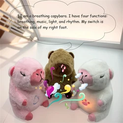 1pc, 13in Breathing capybara made of European mink velvet. It has four functions: breathing rhythm and relaxing music.