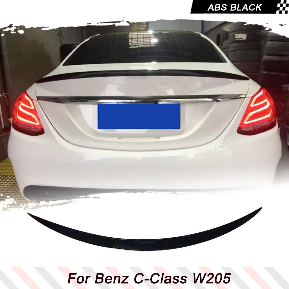 Rear Spoiler Suitable for Mercedes C-Class W205 Car Rear Wing Spoiler Lip for Car Tuning ABS Glossy Black Wing Lip