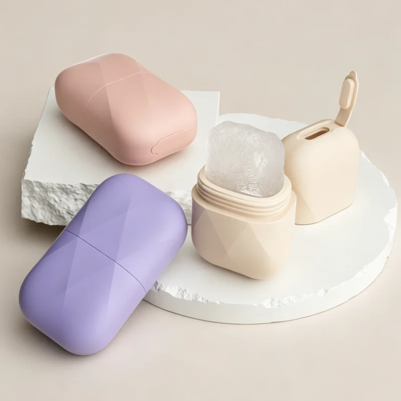Silicone Facial Ice Roller Mold Reusable Face Ice Cube Massager Skin Care Tool Shrink Pores Reduce Puffiness Soothe Sunburn