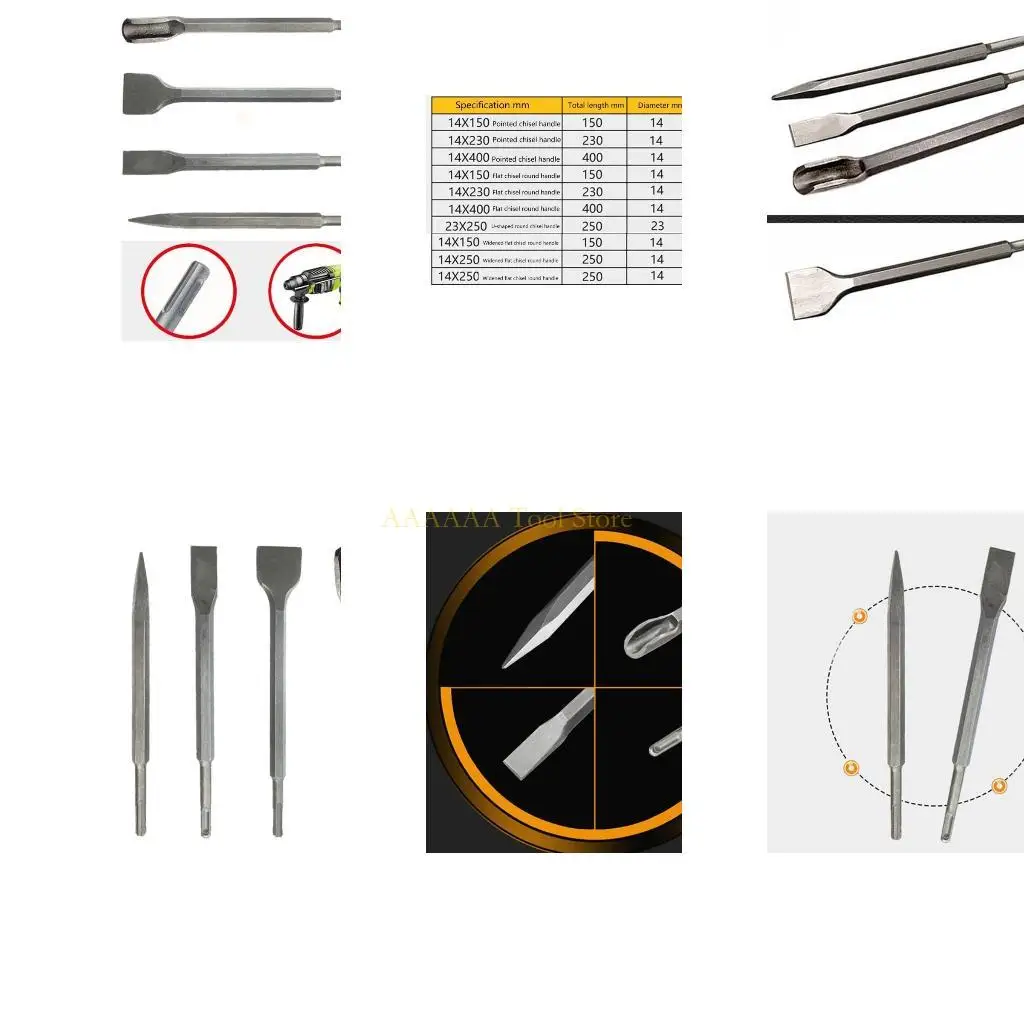 

A2BE 4PCS SHANK Электрический молоток бухгалкий бит/канавка/плоская долоточная масонство