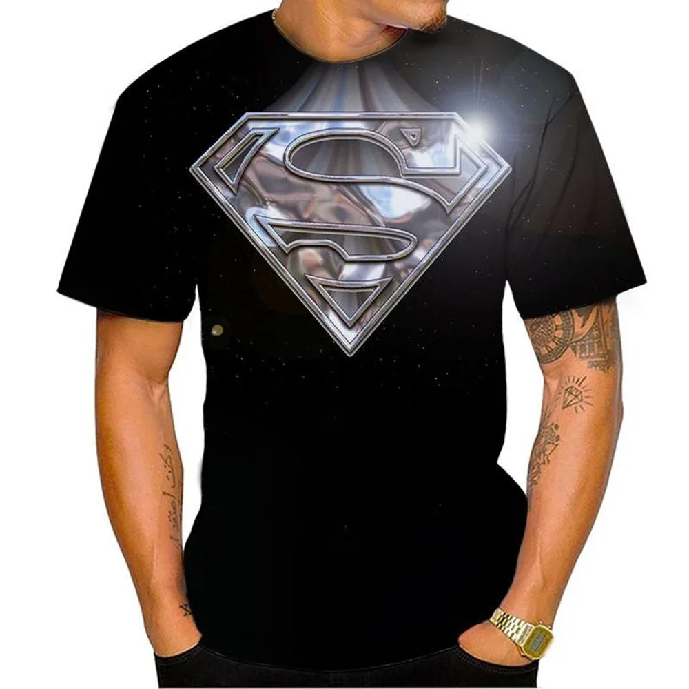 Men's Hot 3D Superhero Printed Short Sleeved T-shirt, Unisex Casual T-shirt, Harajuku Retro, Summer Fashion