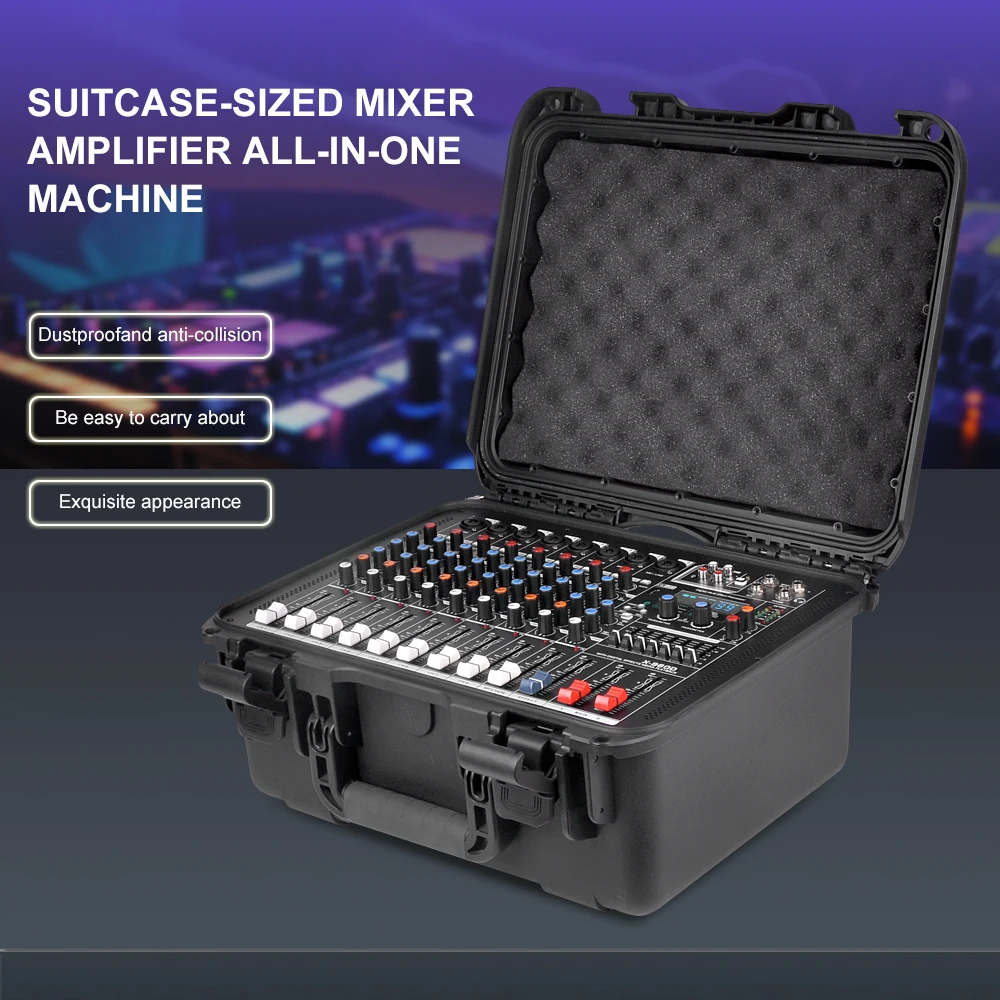 NXG 8-Channel 450W+450W Amplifier Mixer Set, Comes with 1 Wired Dynamic Microphone, Perfect for Stage, Karaoke, and DJ Professional Audio Mixing. Comes with a Flight Case for Easy Outdoor Gigs. Black Friday/Halloween Promo Combo Set with Free Shipping.
