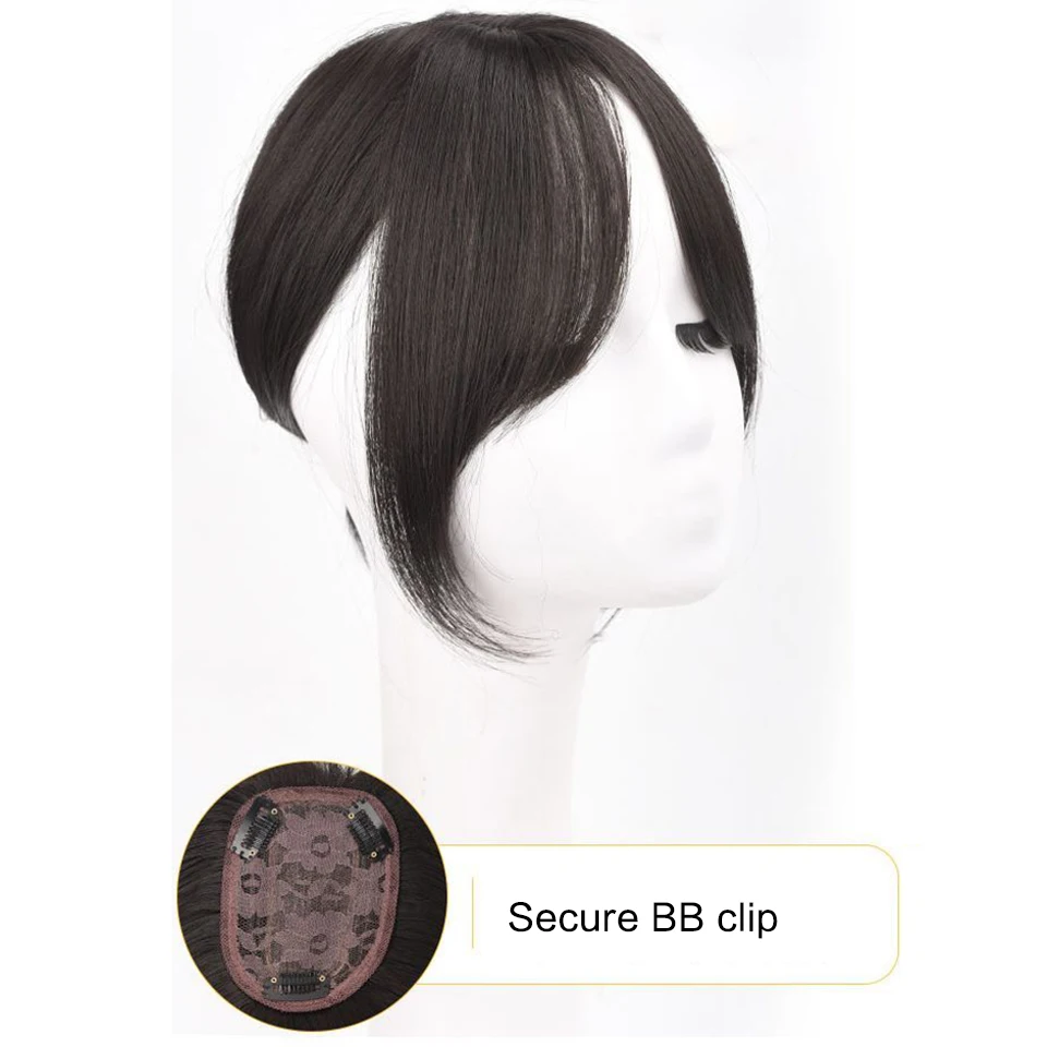 BeautyEnter Synthetic hair Bangs Hair Extension side fringeFake Fringe hair clip on bangs Light Brown HighTemperature wigs