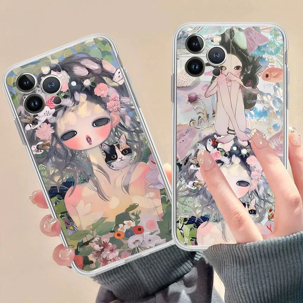 Aya Takano Phone Case For iPhone 15 14 13 12 Mini 11 Pro XS Max X XR SE 6 7 8 Plus Soft Silicone Cover