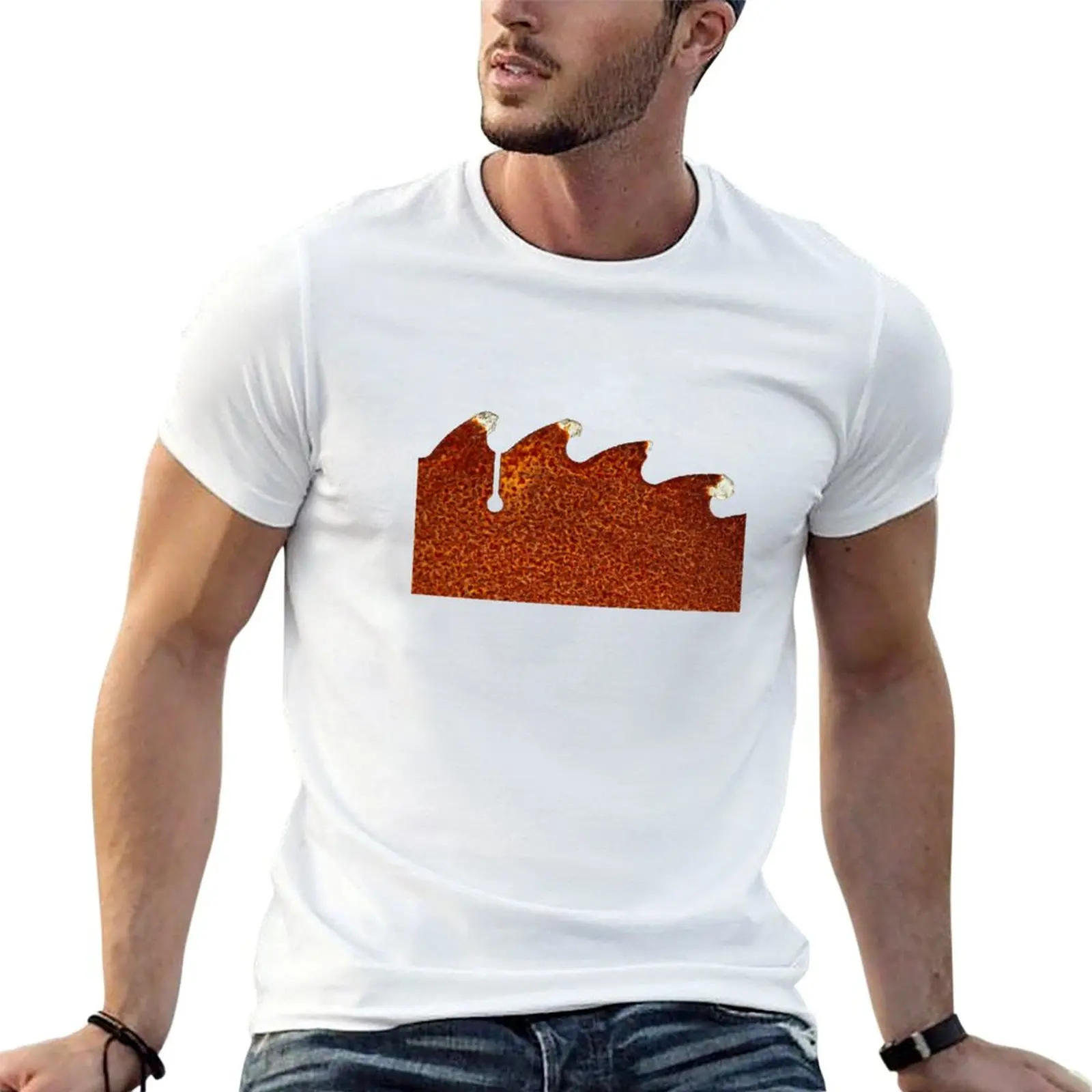 Rust Peaks T-Shirt Casual All Match Tee Shirt for Men