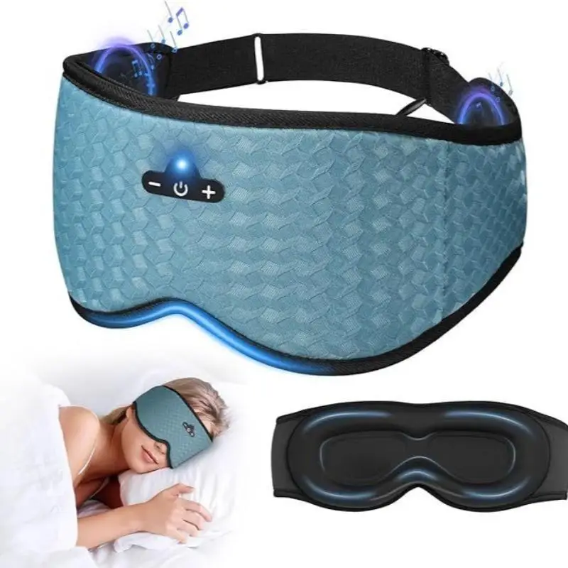 3D Bluetooth Music Sleep Headband Headphones Soft Eye Mask Adjustable for Side Sleepers Business Trip Home Rest