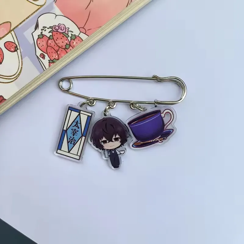 Anime Bungo Stray Dog Osamu Dazai Nakahara Chuya Ryunosuke Akutagawa Izumi Kyouka Cosplay Pin broche pecho Halloween Navidad