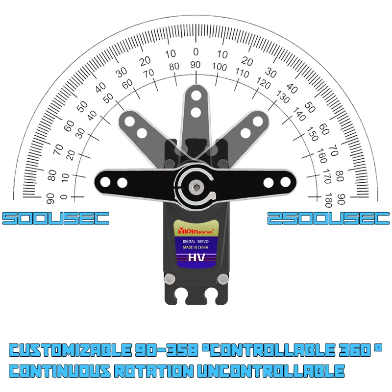 Servo motore brushless controllabile con angolo di 180 gradi, ingranaggio in acciaio servo digitale impermeabile IP68 da 70 kg per robot auto RC