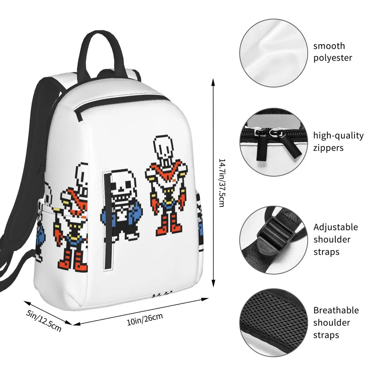 Undertale Sans And Papyrus Backpack Student BookBag Kids School Bag Laptop Shoulder Bags Boys Girls