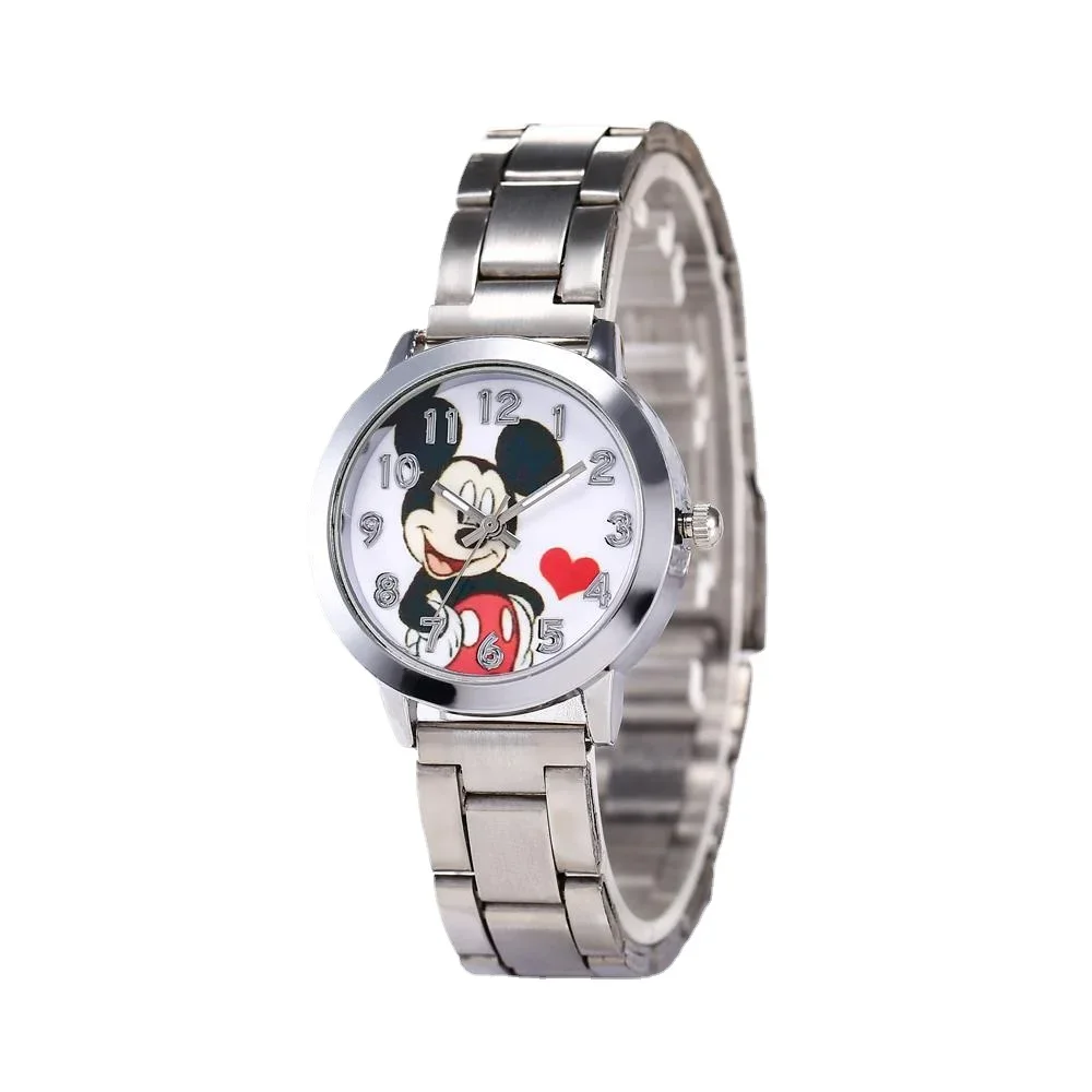 Phụ Nữ Sang Trọng Đồng Hồ Hoạt Hình Mickey Minnie Đồng Hồ Thạch Anh Nam Thời Trang Bé Trai Nữ Bạc Nữ Đồng Hồ Đeo Tay Đồng Hồ Trẻ Em Đồng Hồ Relogio Feminino