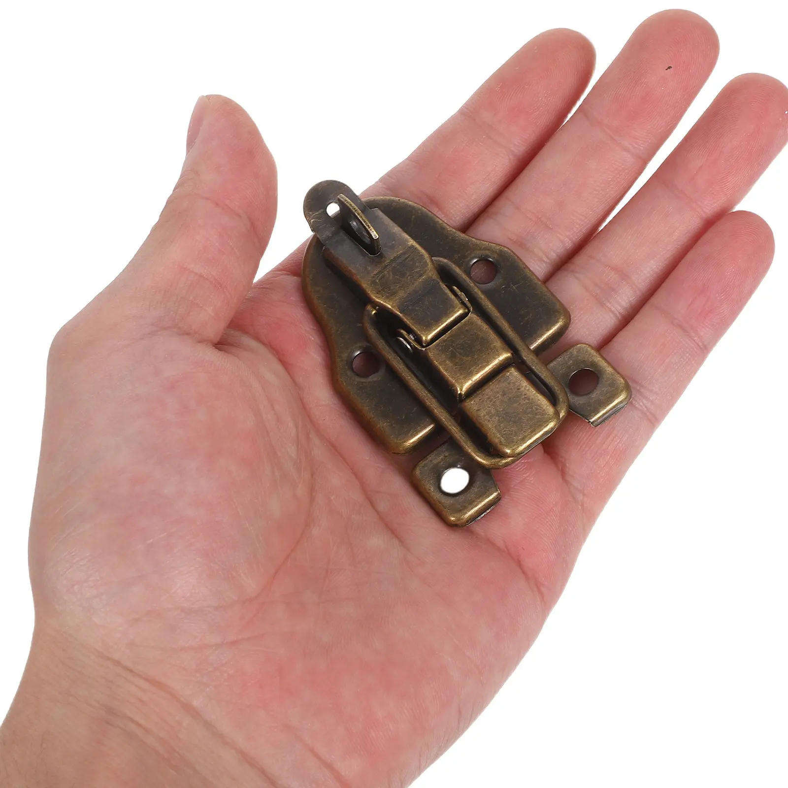 

12Pcs Small Latch Clasp for Jewelry Box Wooden Chest Retro Toggle Buckle Decorative Hardware Craft Case Locking Catch