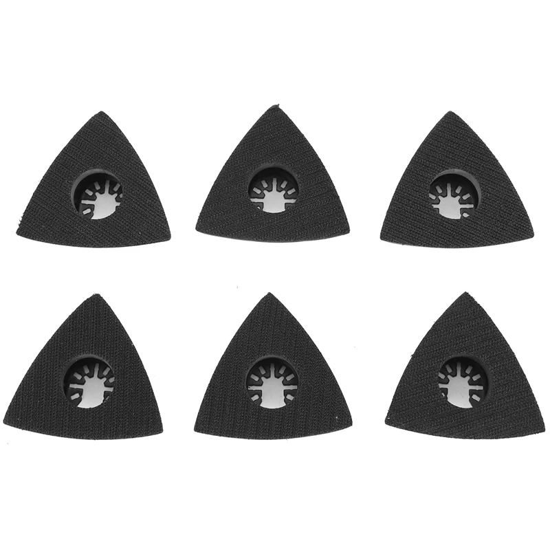 

6 Pcs 3-1/8 Inch Power Oscillating Tool Sanding Pads, 80Mm Triangle Sanding Pads Universal Quick-Release Multitool Pad-AA25