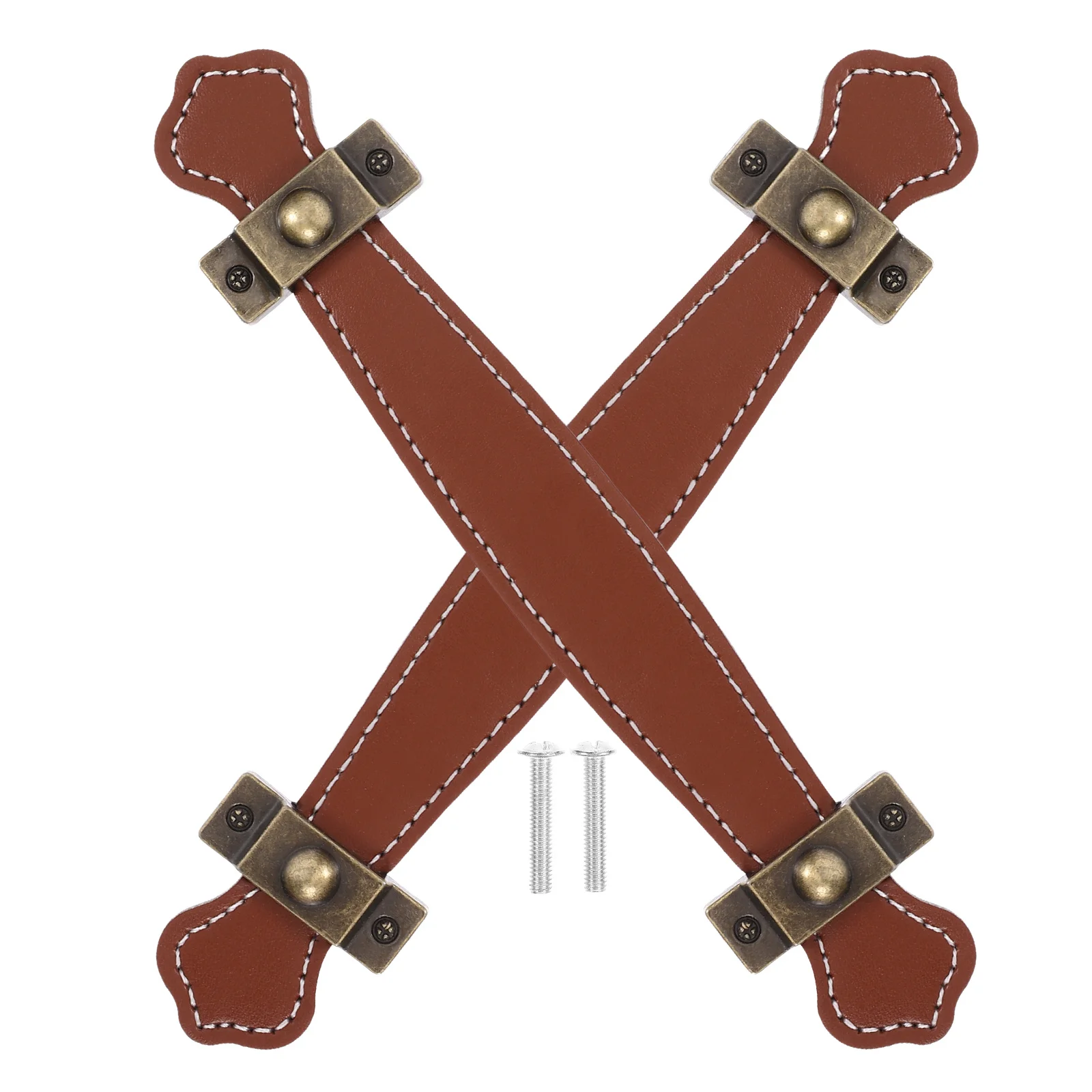 Maniglie per cassetti in PU da 2 pezzi Maniglia per porta dell'armadio durevole vintage in lega di zinco marrone chiaro adatta per mobili